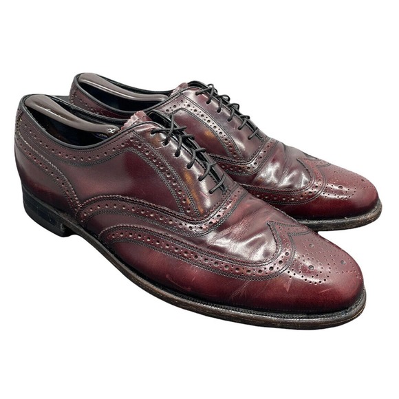 Florsheim 30353 Wingtip Oxford Burgundy Leather Dress Shoes Mens 9 Fast Ship main image 5